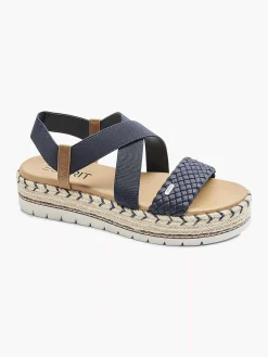 Sandalen|Esprit Donkerblauwe Platform Sandaal