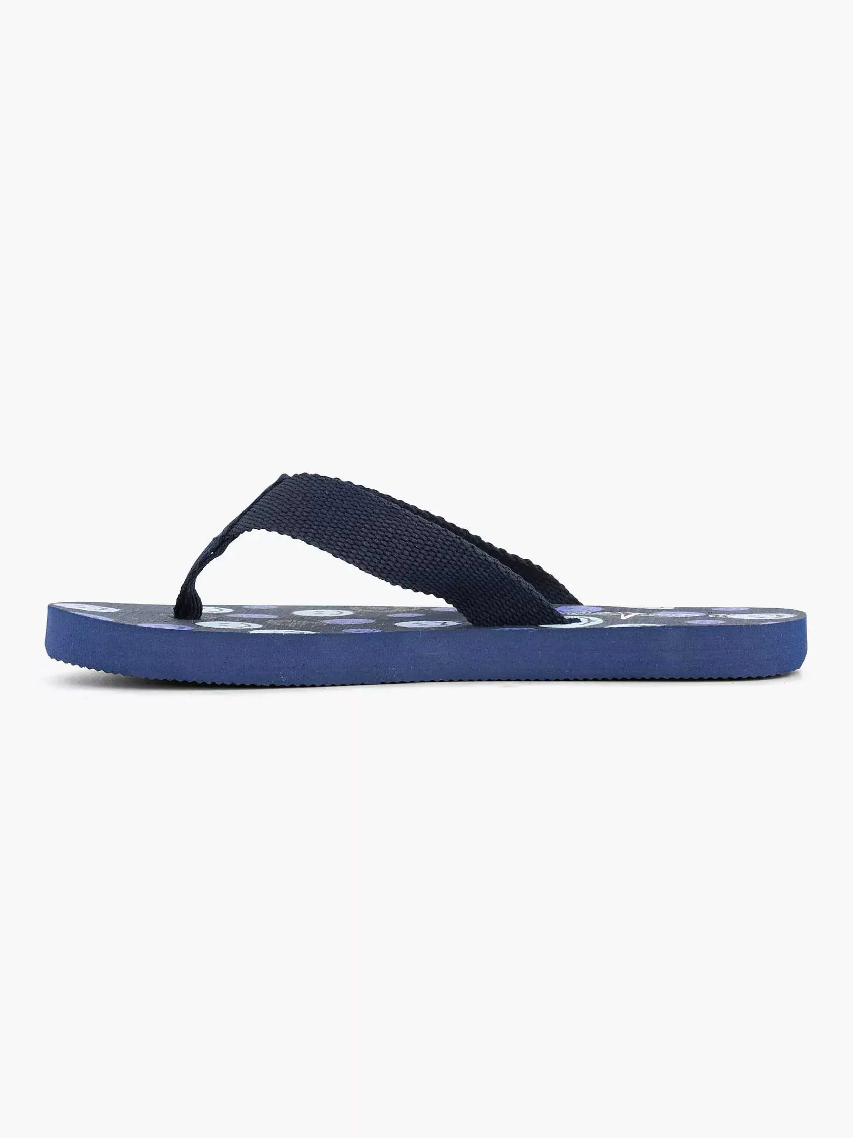 Jongensschoenen|Blue Fin Donkerblauwe Teenslipper Smiley