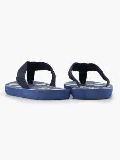 Jongensschoenen|Blue Fin Donkerblauwe Teenslipper Smiley