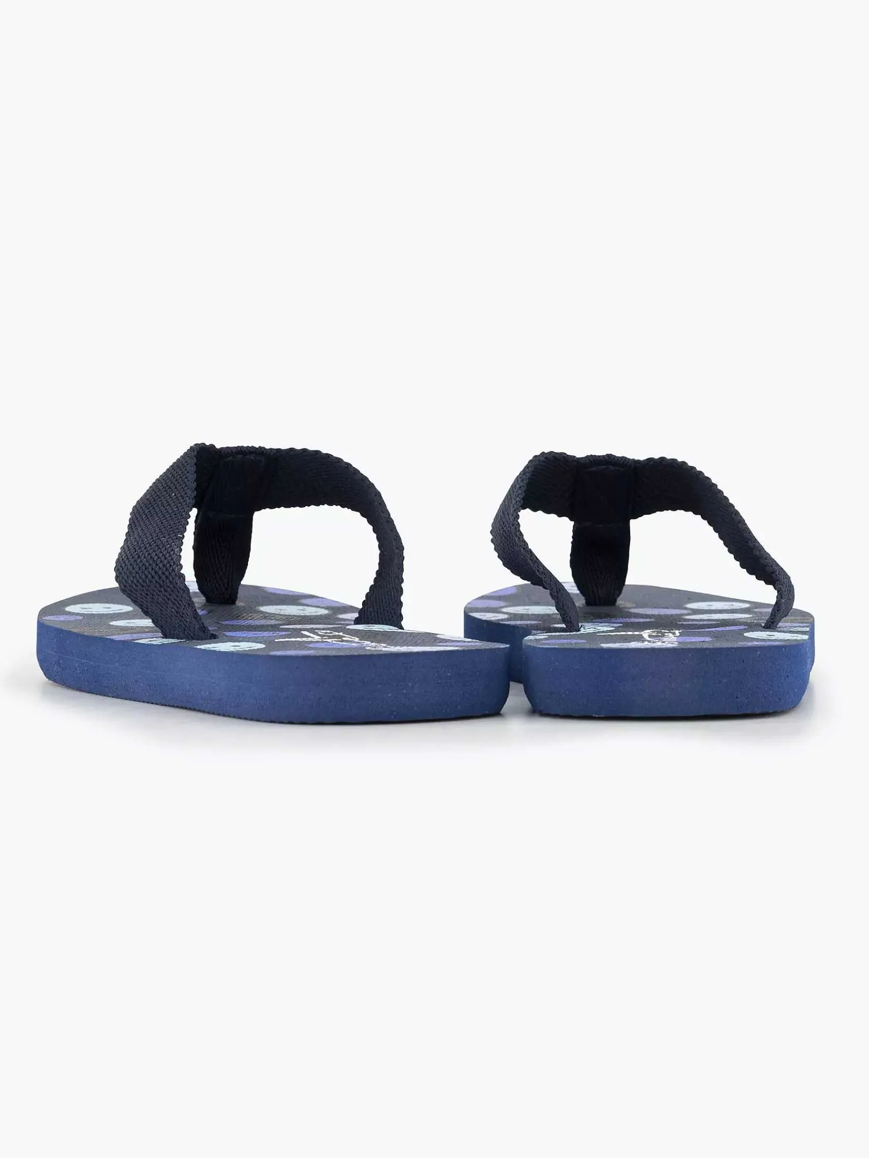 Jongensschoenen|Blue Fin Donkerblauwe Teenslipper Smiley