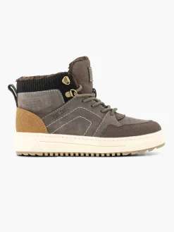 Jongensschoenen|Vty Donkerbruine Hoge Sneaker