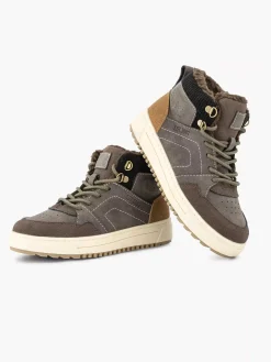 Jongensschoenen|Vty Donkerbruine Hoge Sneaker
