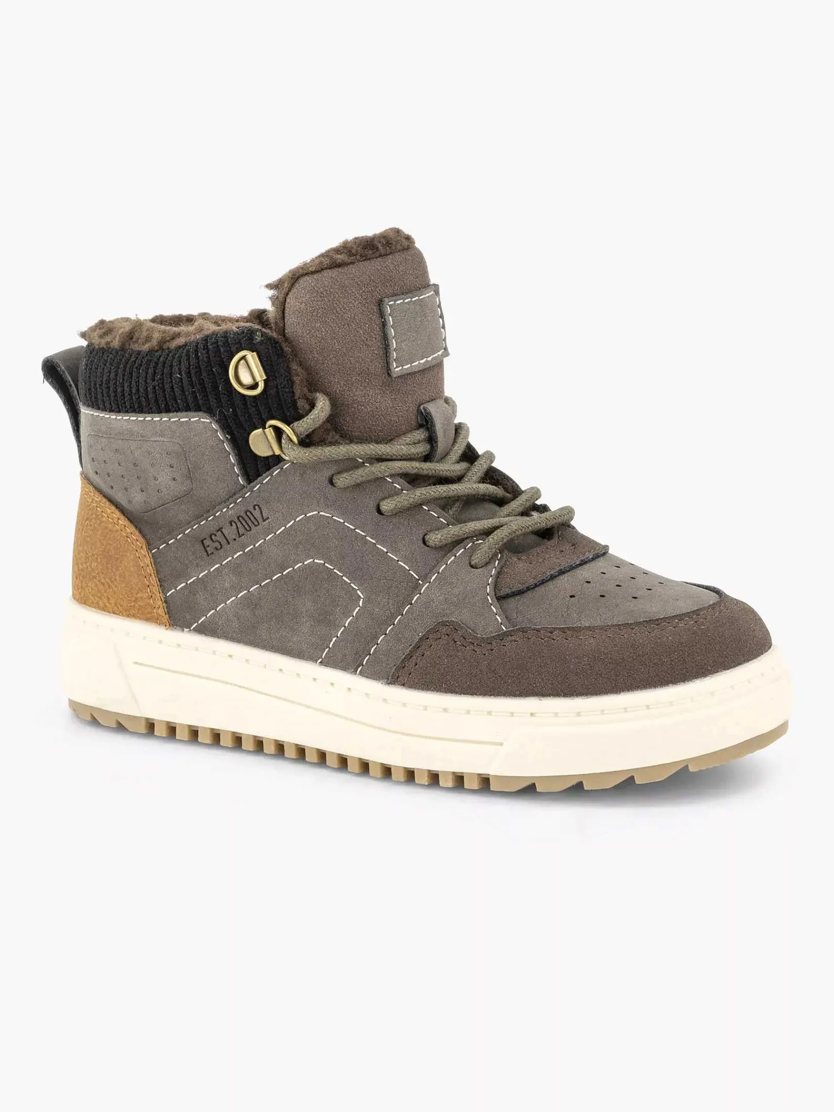 Jongensschoenen|Vty Donkerbruine Hoge Sneaker