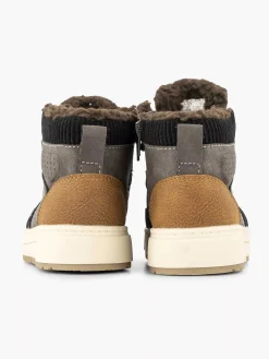 Jongensschoenen|Vty Donkerbruine Hoge Sneaker