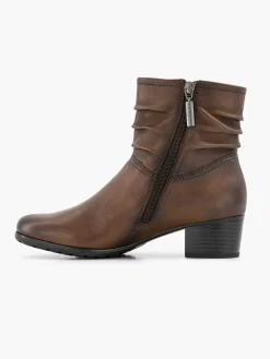 Enkellaarzen & Boots|Medicus Donkerbruine Leren Comfort Enkellaars Hak