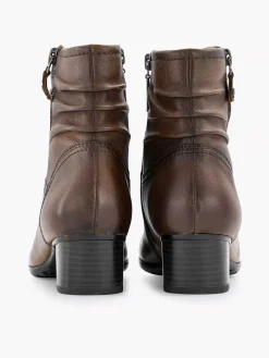 Enkellaarzen & Boots|Medicus Donkerbruine Leren Comfort Enkellaars Hak