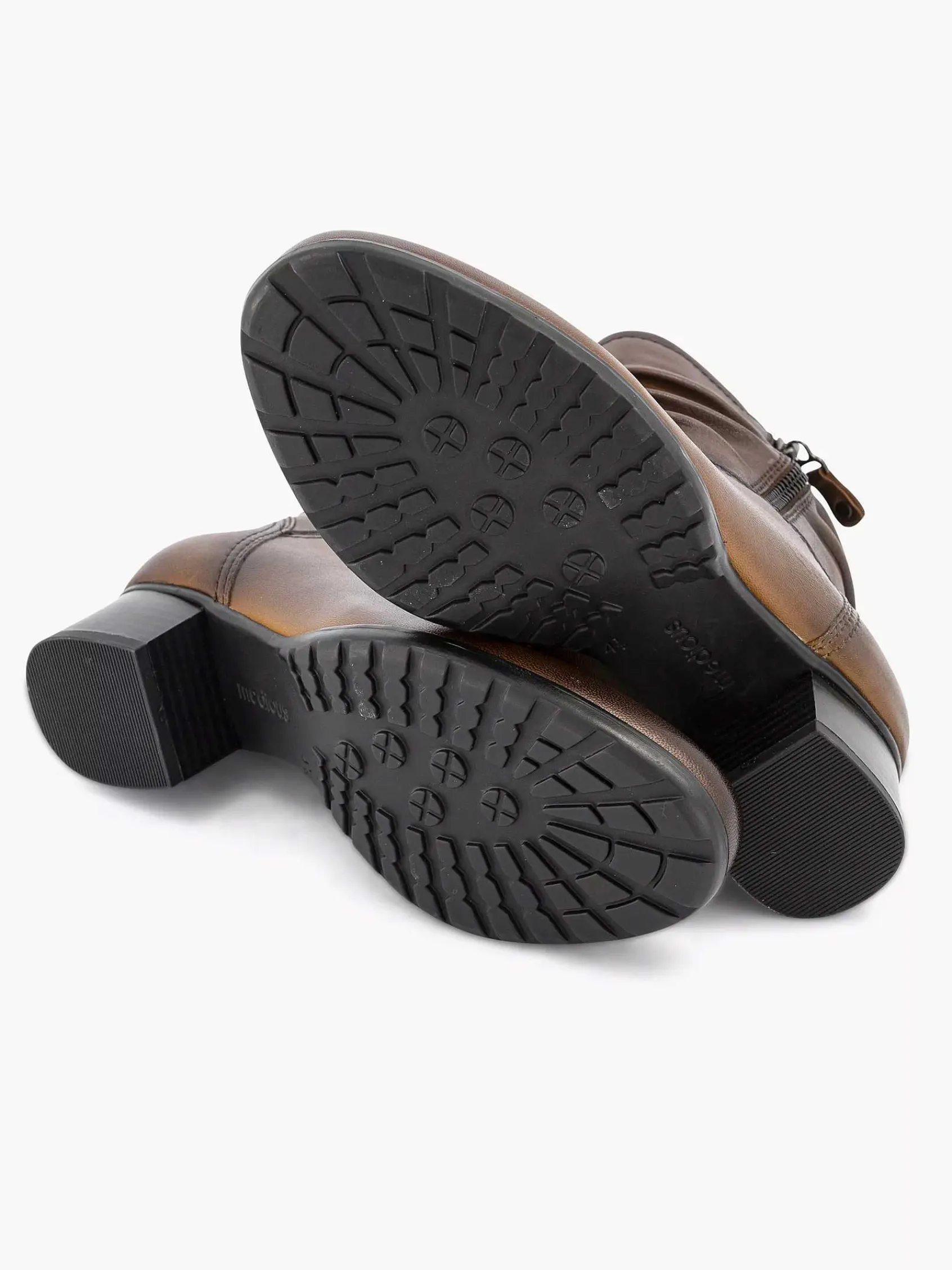 Enkellaarzen & Boots|Medicus Donkerbruine Leren Comfort Enkellaars Hak