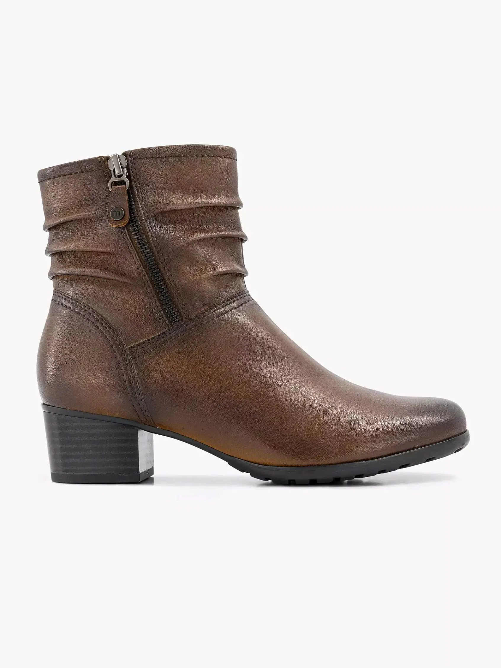 Enkellaarzen & Boots|Medicus Donkerbruine Leren Comfort Enkellaars Hak
