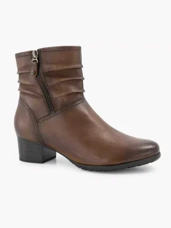 Enkellaarzen & Boots|Medicus Donkerbruine Leren Comfort Enkellaars Hak