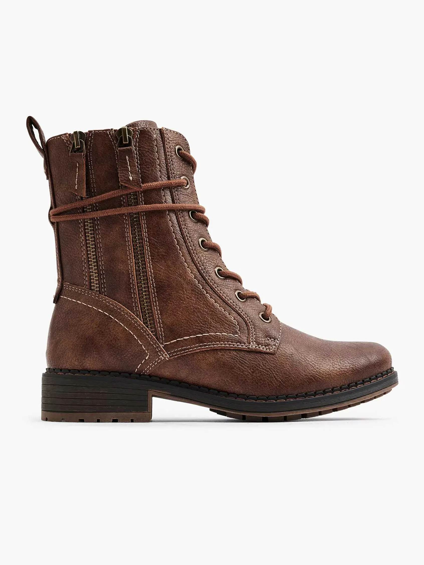 Enkellaarzen & Boots|Easy Street Donkerbruine Veterboot
