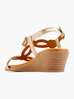 Comfort Schoenen|Easy Street Gouden Comfort Sandalette