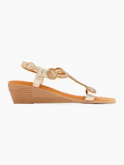 Comfort Schoenen|Easy Street Gouden Comfort Sandalette