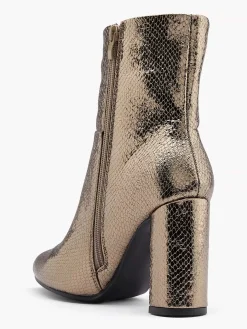 Enkellaarzen & Boots|Oxmox Gouden Enkellaars Slangenprint