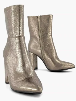 Enkellaarzen & Boots|Oxmox Gouden Enkellaars Slangenprint