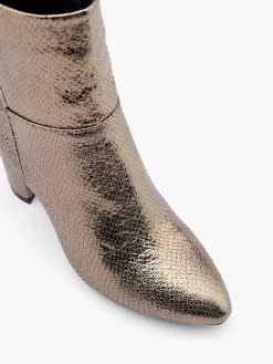 Enkellaarzen & Boots|Oxmox Gouden Enkellaars Slangenprint