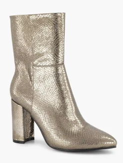 Enkellaarzen & Boots|Oxmox Gouden Enkellaars Slangenprint