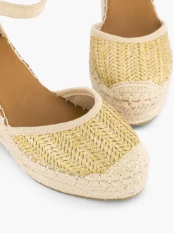 Hoge Hakken|Graceland Gouden Espadrille Sleehak