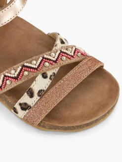 Jongensschoenen|Limelight girl Gouden Leren Sandaal Kralen