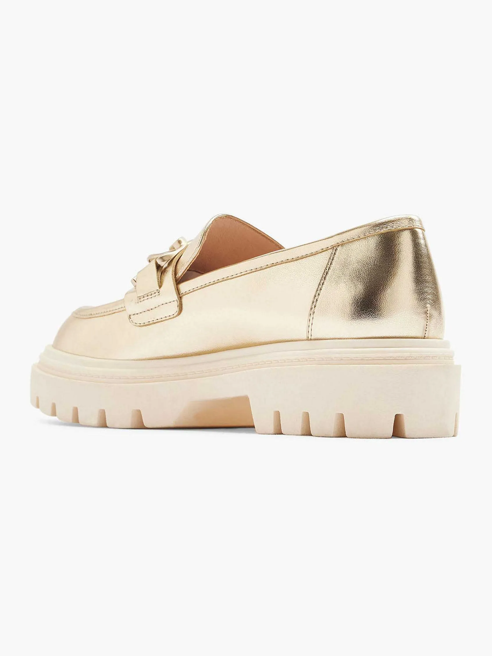 Instappers|Oxmox Gouden Metallic Chunky Loafer