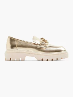 Instappers|Oxmox Gouden Metallic Chunky Loafer