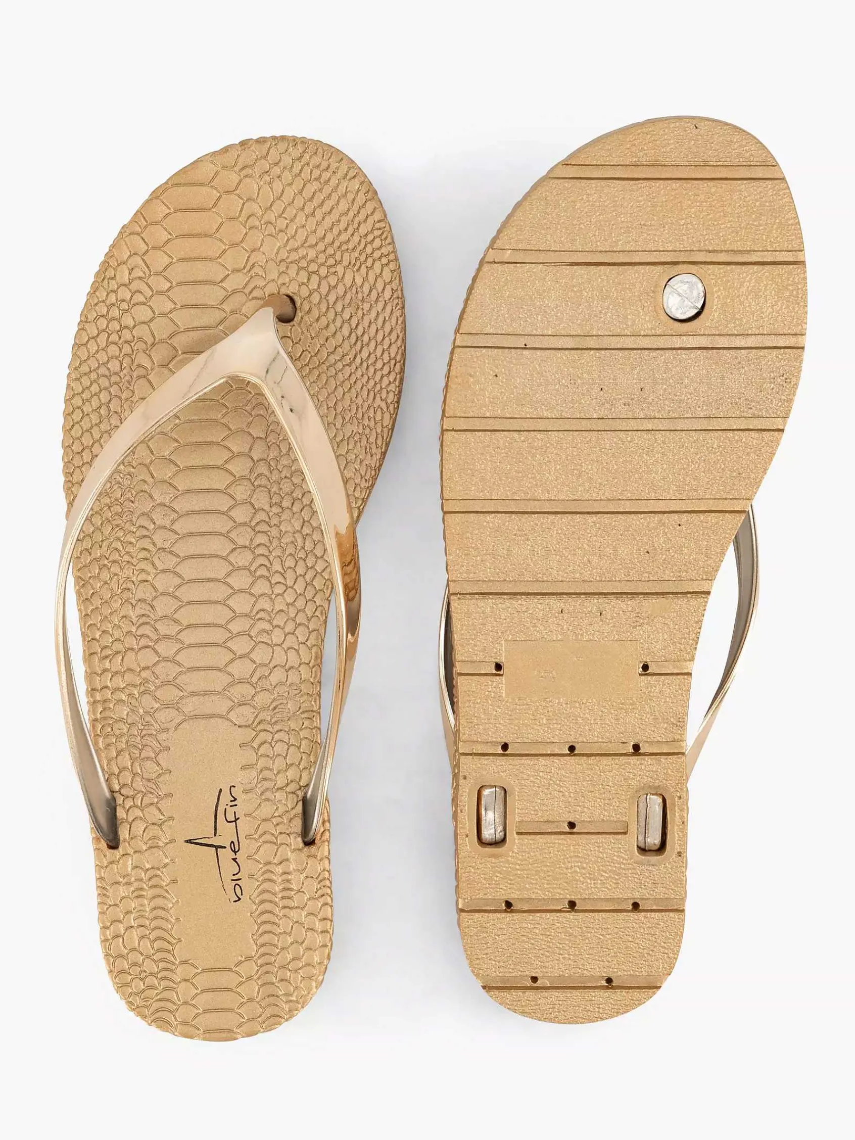 Slippers|Blue Fin Gouden Teenslipper
