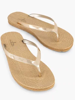 Slippers|Blue Fin Gouden Teenslipper
