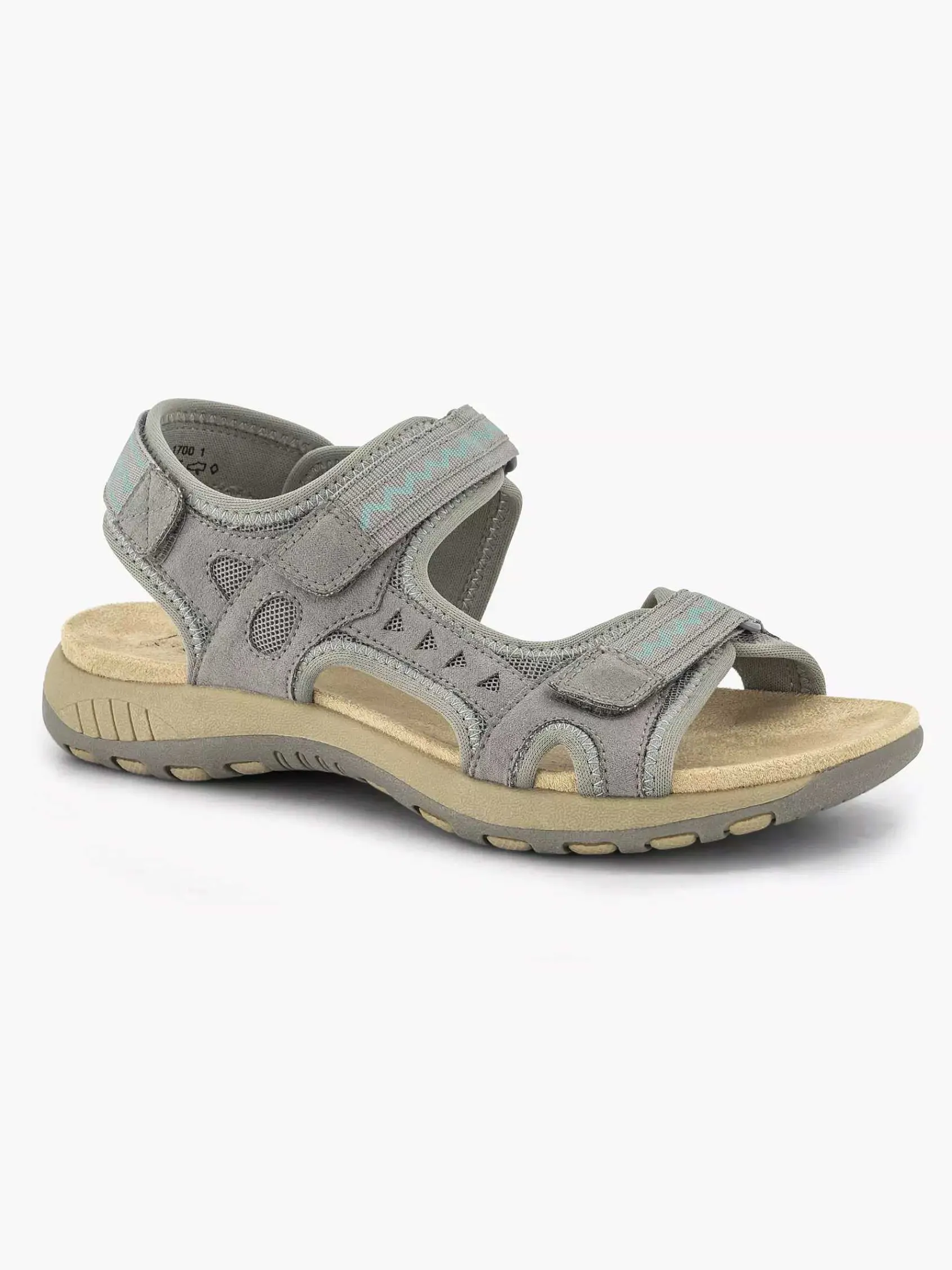 Comfort Schoenen|Easy Street Grijze Comfort Sandaal