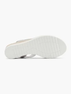 Comfort Schoenen|Easy Street Grijze Comfort Sandalette Sleehak