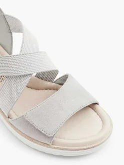 Comfort Schoenen|Easy Street Grijze Comfort Sandalette Sleehak