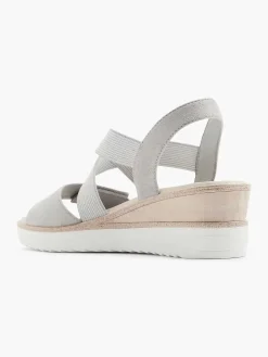 Comfort Schoenen|Easy Street Grijze Comfort Sandalette Sleehak