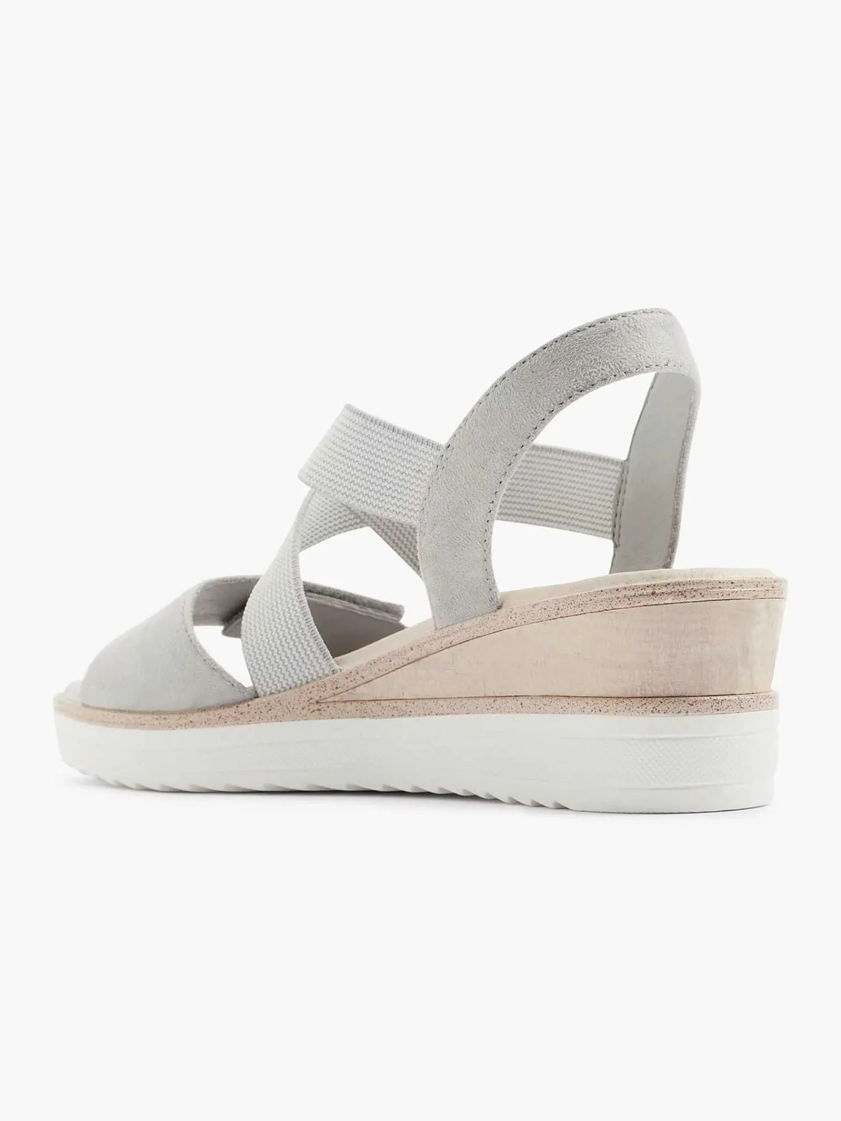 Comfort Schoenen|Easy Street Grijze Comfort Sandalette Sleehak