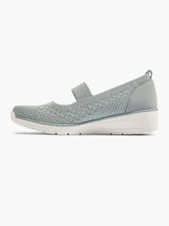 Comfort Schoenen|Easy Street Grijze Instapper Sleehak