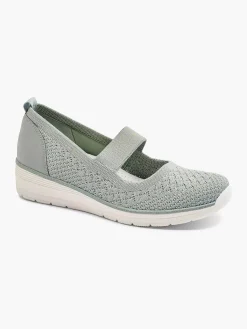 Comfort Schoenen|Easy Street Grijze Instapper Sleehak