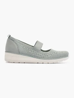 Comfort Schoenen|Easy Street Grijze Instapper Sleehak