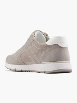Comfort Schoenen|Medicus Grijze Leren Comfort Sneaker
