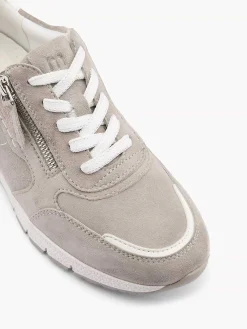 Comfort Schoenen|Medicus Grijze Leren Comfort Sneaker