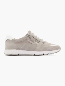 Comfort Schoenen|Medicus Grijze Leren Comfort Sneaker