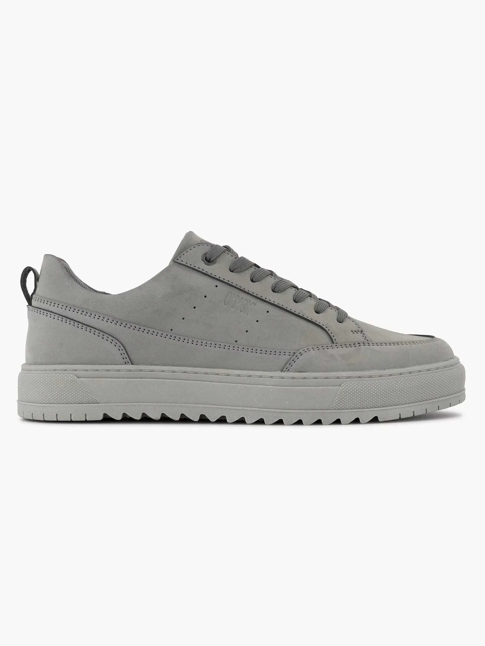 Sneakers|Oxmox Grijze Leren Sneaker