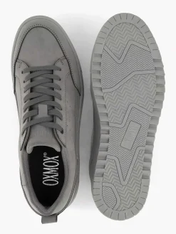 Sneakers|Oxmox Grijze Leren Sneaker