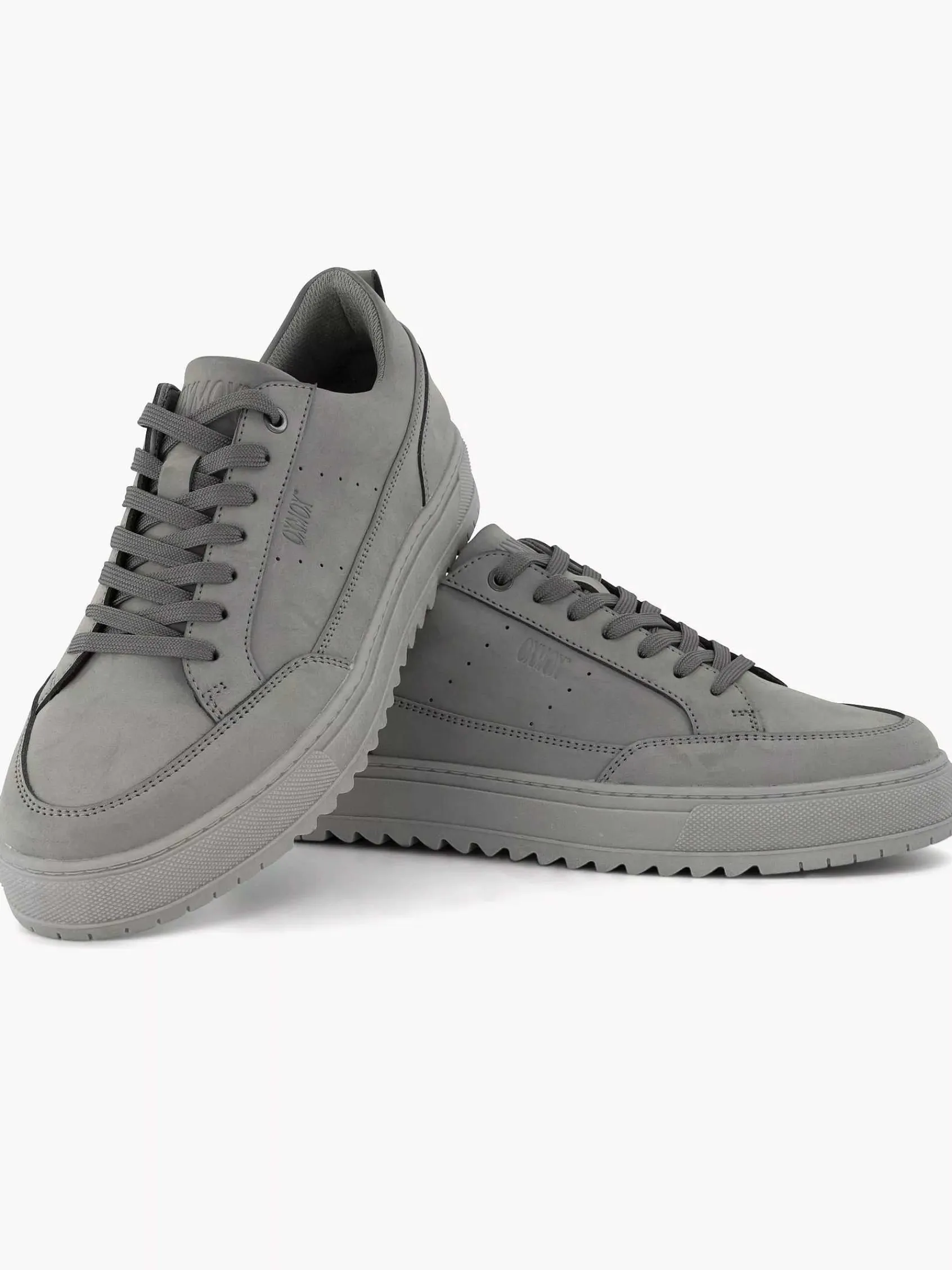 Sneakers|Oxmox Grijze Leren Sneaker
