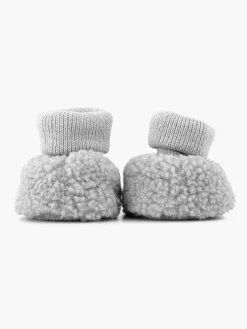Jongensschoenen|vanHaren Grijze Pantoffel Teddy