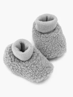 Jongensschoenen|vanHaren Grijze Pantoffel Teddy