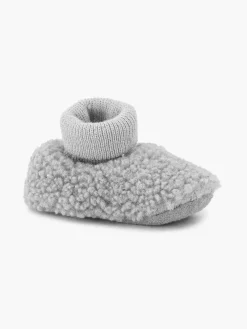 Jongensschoenen|vanHaren Grijze Pantoffel Teddy