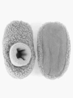 Jongensschoenen|vanHaren Grijze Pantoffel Teddy