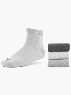 Sokken|Puma Grijze Quarter Plain 3 Pak 39-42