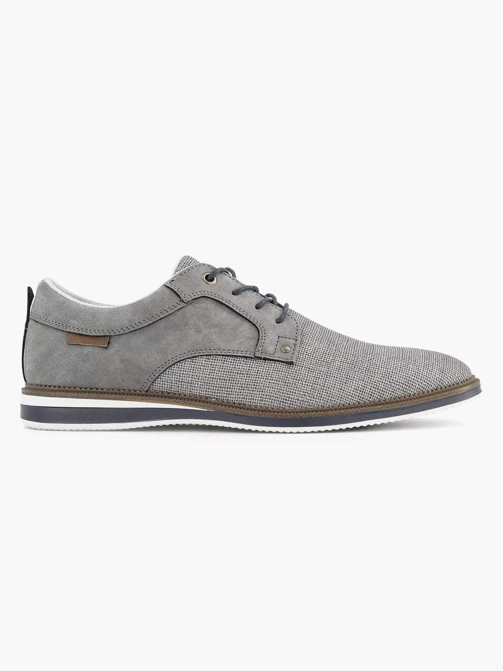 Geklede Schoenen|AM SHOE Grijze Veterschoen