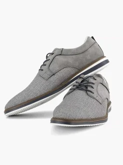Geklede Schoenen|AM SHOE Grijze Veterschoen