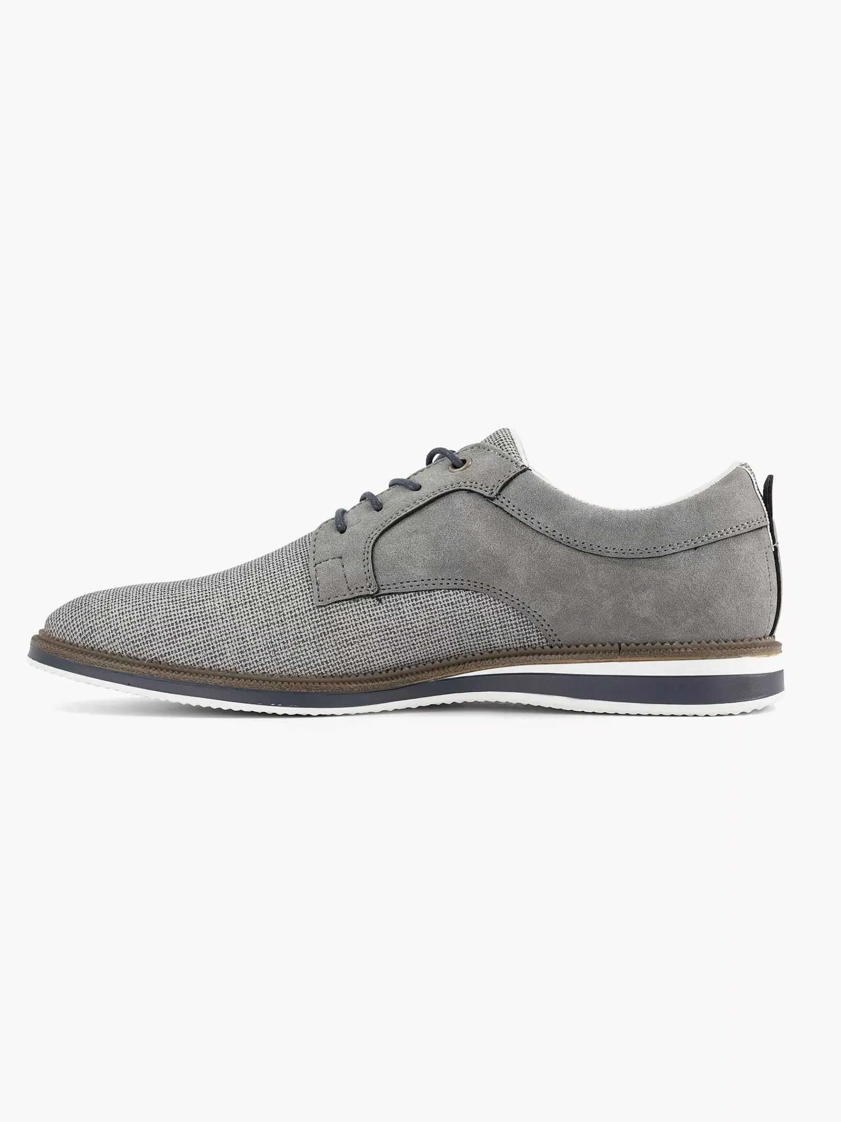 Geklede Schoenen|AM SHOE Grijze Veterschoen