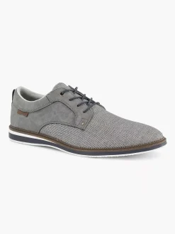 Geklede Schoenen|AM SHOE Grijze Veterschoen