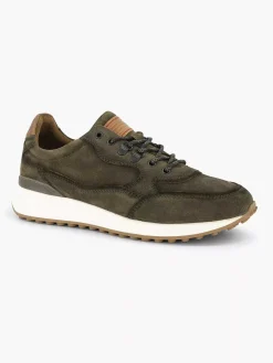 Sneakers|Oxmox Groene Leren Chunky Sneaker